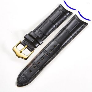 Cinturini per orologi Cinturino in pelle con interfaccia curva arrivo Cinturino universale a forma di arco di ricambio 19mm 20mm 21mm 22mm
