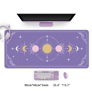 Очень большой Kawaii Gaming Mouse Pad Pad Space Moon Phase Star Galaxy XXL Desk Mate Water Presess Nonslip ноутбук аксессуары