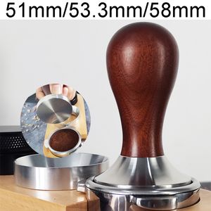 Tampers 51mm Tamper Coffee Tampers 58mm 53.3mm Espresso Tamper rostfritt stål Bas 3anglad distributör för 515458mm portafilter 230712