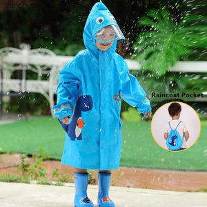 Nowa kreskówka Lion Children Rain Coat Baby Windproof Poncho Boys Girls Rainwear Yellow 2-14-letnia wycieczka przeciwdeszczowa z torbą L230620