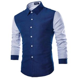 Herrenhemden Männer Slim Fit Herren Baumwolle Promi Mode Business Casual Langarm Fomal Männlich Smoking Kariertes Hemd Top 15