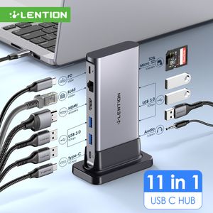 Power Cable Plug LENTION USB C HUB Docking Station 4K60Hz PD Card Reader Type C 3 0 Adapter for Pro Air Laptop 230712