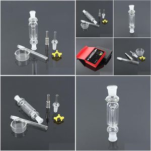 Smoking Pipes Nectar Collectors Set With Domeless Hookahs Tai Nail 10Mm 14Mm 18Mm Nector Collector Water Recycler Oil Rigs Mini Glas Dhlzv