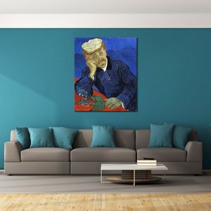 Fine Art Canvas Painting Ritratto del dottor Gachet 1890 Riproduzione artigianale di Vincent Van Gogh Artwork Home Decor