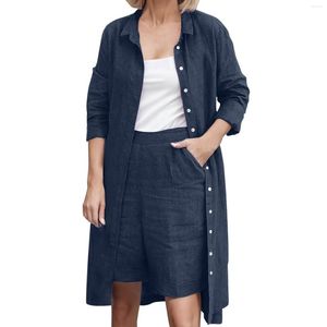 Women's Tracksuits 2 Pcs/Set Trendy Wide Leg Lady Jacket Trousers Suit Cardigan Women Coat Pants Set Loose Clothes