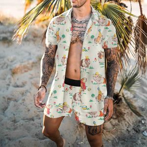 Sommer Designer Herren Trainingsanzüge Sets Jogger Hemden Hosen Sportanzug Männer Kurzarm Bluse Anzüge Shorts Designs Sportbekleidung Set Fitnessanzüge Hawaii Plus Größe