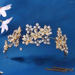 Headpieces Wholesale Flower Rhinestone Bridal Hair Pins Alloy Crown Wedding Vine Jewelry Accessories