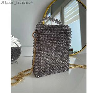 Bolsas de noite Dê a ela bolsa de contas de cristal bolsa luxuosa para mulheres jantar de compras carteira artesanal design de corrente pequena carteira verão Z230714