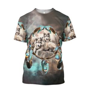 Hip Hop Sportwear Punk Casual Autumn Men Cool Drukuj Awatar The Animal Wolf 3D T-Shirt009