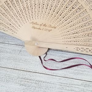 Party Favor Personalized Hand Fans Folding Durable Hollow Out Wooden Carved Scented Hand Fan Chinese Japanese Fan wedding decor 230712