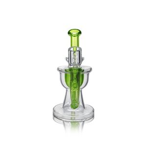 Waxmaid 6.38inch Trophy Incycler Clear Green hookah Glass dab rig Beaker water pipe glass bong 14mm Joint Oil Rigs glass bowl US warehouse retail order free shipping