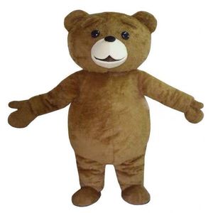 2021 Fabryka rabatowa TED Costume Bear Mascot Costume Rozmiar dla dorosłych rozmiar Bożego Narodzenia przyjęcie urodzinowe Fancy strój 337H