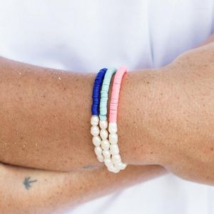 Strand Vlen Boho Summer Beach Heishi Bransoletka Czech Naturalne Bracelet Perły Świeciowej dla kobiet Y2K Biżuter