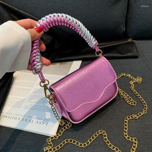 Evening Bags Wire Handle Women Handbag Candy Color Crossbody For Chains Shoulder Bag Mini Phone Flap Purses Designer Coin Tote