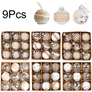 Party Decoration 9 st/Box Christmas Balls Ornament Xmas Tree Hanging Pendants Decorations For Home 2023 Navidad År 2024 Gift Noel