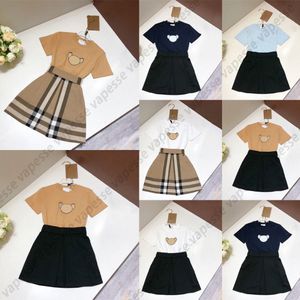 Vestidos de menina, roupas infantis, bebê, vestido infantil, padrão clássico, marca, conjunto de letras, tamanho da saia 100-160 k1XT#