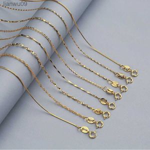 Lo Paulina 100 925 Sterling Silver Waterwave Chain For Woman 40cm45cm Collana a catena GoldRose Gold Color LP003 L230704