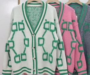 2023 VEK SWEATERS KNIKOWE DRUKOWANIE SWEATER SWEAT CARDIGAN DŁUGO SŁOKOŚĆ SAWNY LOUS LOBY POTHWORK Kobiet Kobieta Elegancka Lady Sweters