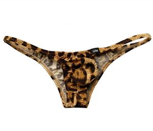 Mutande Nuovo arrivo caldo da uomo Sexy a vita bassa Cock Pouch Gay Men Leopard Black White Print Slip Biancheria intima erotica J230713