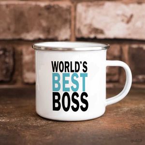 Mugs Best Boss Ever Coffee Mug 10oz ceramic Office enamelled Milk cup Friends birthday Gift Mug R230713