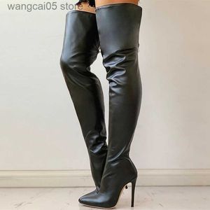 Boots Sexy High Heels Over The Knee Boots Women Black Thigh High Boots Ladies Autumn Winter Shoes Women's Long Boot Drop Ship T230713