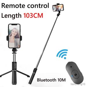 Селфи -монопод мини -беспроводной Bluetooth Foldable Selfie Stick Leatter Demote Direte для Huawei iPhone ios Android Hot R230713