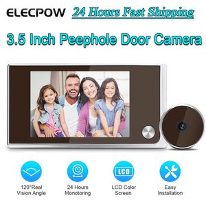 Doorbells Elecpow 3 5 Inch Peephole Doorbell Door Camera 120 LCD Digital Viewer Cat Eye Bell Smart Home Outdoor Monitor 230712