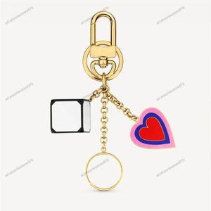 Quality Dice Heart Letter Keychains Flowers Keychain Leather Key Ring Silver Buckle Men Women Bags Car Handbag Pendant Couple Acce234H