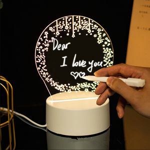 Nyaste 3D LED -nattljus Diy Writing Pad Night Light Novely Illusion Lamps Table Lamp för hem Dekorativ ljus Creative Lamp Din logotyp Anpassa din egen gåva