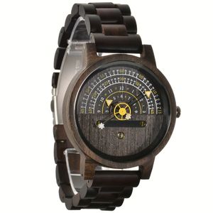 Новые Quartz Watch Personality Wood Watch Black Technology Concept Woodenwatch