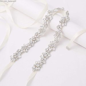 Belts Jlzxsy New Deisgn Handmade Crystal Bridal Belt Burd مع فستان الزفاف من الراين Z230713