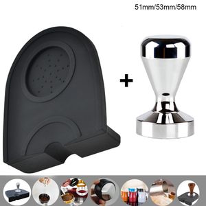 Tampers 51mm 53mm 58mm Tappetino antimanomissione per caffè Tappetino per manomissione in gomma siliconica Tappetino per caffè espresso Anello dosatore per tazza di latte 230712