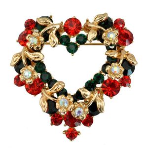 Broschen Pins Weihnachtsblumen Strass Mode Kristall Geschenk der Liebe Frauen Brosche für Hochzeitskleid