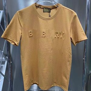 camiseta masculina de grife bbr burb gola redonda preta branca marrom camiseta feminina manga curta moletom masculino feminino impressão de letras 3D tamanho m-xxxxxl