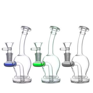 Wasserpfeifen Klassische Glasbong 6,2 Zoll hoch 14 mm Innengelenk Handrauchwasserpfeife Diffusion Perc Perkolator Recycler Bubbler Aschefänger mit Rauchstücken