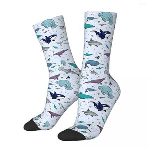 Herrensocken Hip Hop Vintage Cute Under The Sea Crazy Unisex Ocean Pattern Street Style Bedruckte Neuheit Crew Socke