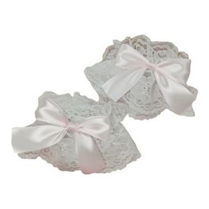 Fem fingrar handskar gotiska lolita handled manschetter satin bow ruffles spetarmband armband hand ärmar 230712