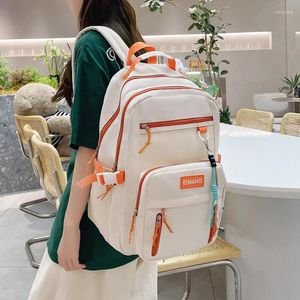 School Bags Kawaii Waterproof Laptop Backpack College Large Capacity Women White Backpacks For Teen Girl Travel Korean Style Book Bag