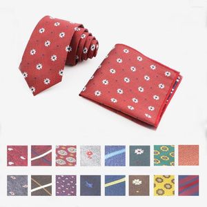 Bow ties Fashion's Fashion Polyester Tie Pocket Pocket Square Set Novelty Necktie for Men Regalo per camicia da sposa per matrimoni