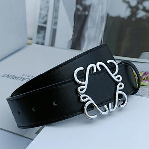 Designer Luxury Belts Fashion Women Golden Silver Letters Smooth Buckle Girdle Width 3.8cm Unisex Casual Trendy Genuine Leather Waistbands