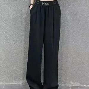 Paris designer fashion women Pants trousers set with diamonds high quality vertical luxury straight pants home casual