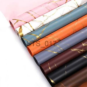 Gift Wrap 5pc Golden Marble Scrapbook Paper Flower Wrapping Paper Crafts Decoration Birthday Present Packaging Origami Paper Florist Supplies X0712