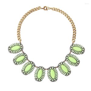 Choker Chic Fresh Green Halsband Kvinnlig Statement Big Charms Chunky Kostym Accessoarer Hög kvalitet