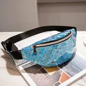 Metal Parlak Glitter Bel Fanny Pack Çanta Her Yerde Kemer Çantası Tasarımcı Serseri Göğüs Yoga Bumbag Kadınlar Erkek Dış Mekan Omuz Crossbody Bel Cand Bel Çantaları