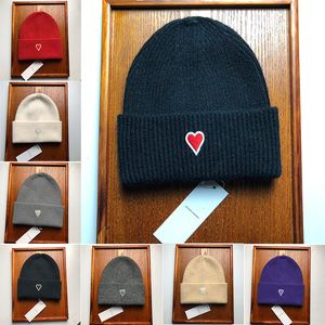 Paris amis designer chapéus de luxo chapéus masculinos de inverno de alta qualidade chapéus bordados amor chapéus femininos de malha gorro 8 cores