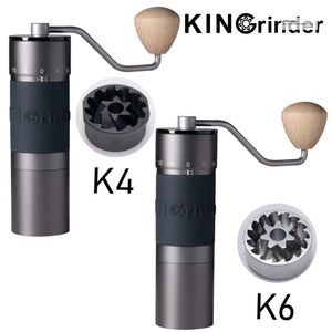 Manual Coffee Grinders Kingrinder K4 K6 manual coffee grinder portable mill 420stainless steel 48mm stainless plating burr 230712