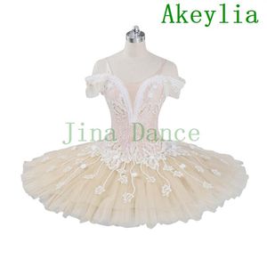 Beige Fee Harlequinade Variation Professionelles Ballett Tutu Kleid Dornröschen Ballett Wettbewerb Tutu Kostüme Kinder Performance216e