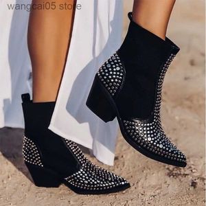 Stövlar Gogd Fashion Spring Ankle Boots Women Sexig Night Club Party Chelsea Shoes Nail High Quality Short MotorClewy Boots Punk Style T230713