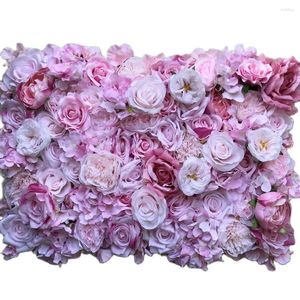 装飾的な花トングフェンピンク8pcs/lot fleurs人工シルクローズペーニー3dフラワーウォールパネルランナーウェディングパーティーの背景装飾