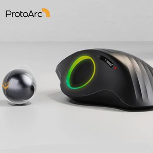 Myszy ProtoArc EM01 Bezprzewodowa mysz Trackball Bluetooth Akumulator RGB Ergonomiczna 2 4G do komputera PC iPad Mac Windows 230712